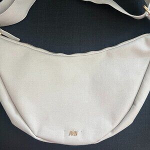 JULY Everyday Taupe Khaki Crescent Bag Canvas Purse Crossbody